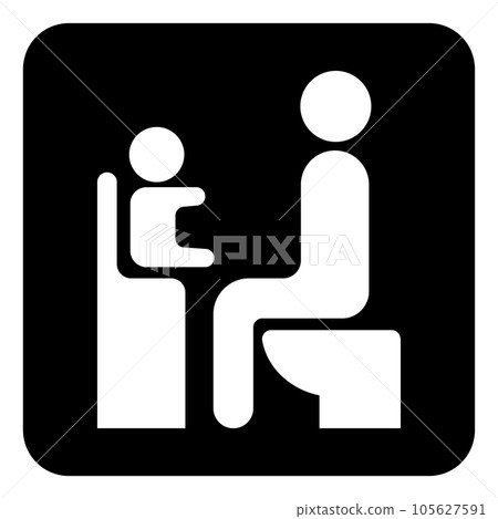Toilet icon (toilet with chair for children) Toilet icon (toilet with chair for children) 105627591