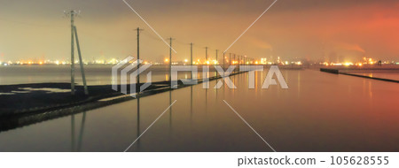 The tidal flats of the Egawa coast, the sunset, the sea, the murmuring of the Egawa River, landscapes with tidal flats, The tidal flats of the Egawa coast, the sunset, the sea, the murmuring of the Egawa River, landscapes with tidal flats, 105628555