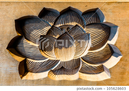Japanese confectionery lotus flower wooden mold 105628603