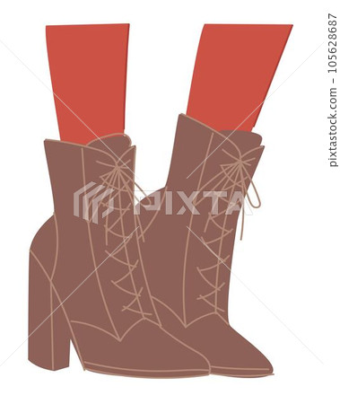 Massive leather boots for winter or autumn season Massive leather boots for winter or autumn season 105628687