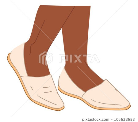 Trendy fashionable shoes, leather flat footwear Trendy fashionable shoes, leather flat footwear 105628688