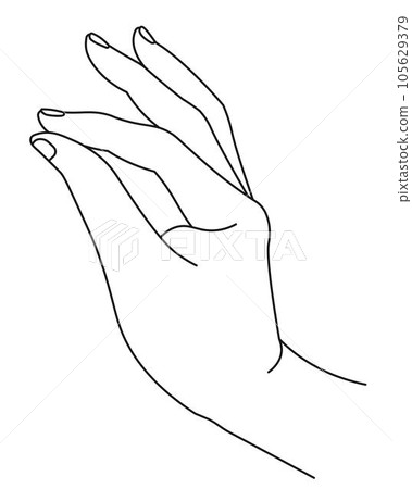 Elegant hand with thumb and index finger clasping 105629379