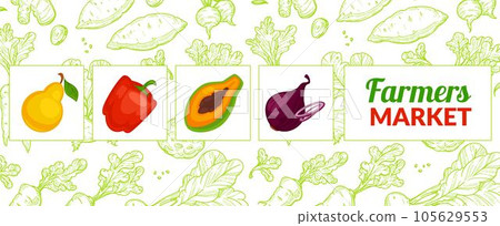 Farmers market selling exotic fruits and vegetable 105629553