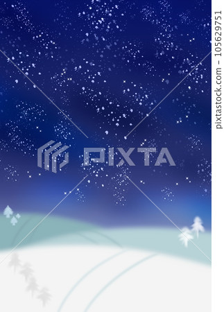 雪原和滿天星斗的天空 105629751