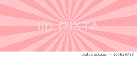 Concentrated line of cute pop dots pink vector background horizontal horizontal wide 105629788