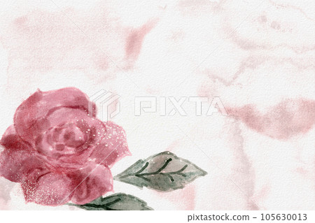 Watercolor background with pink roses 105630013