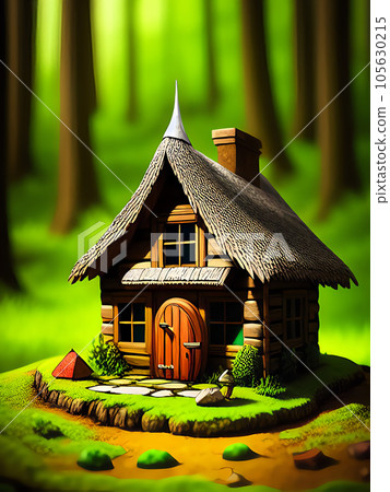 A house built in the forest - Stock Illustration [105630215] - PIXTA