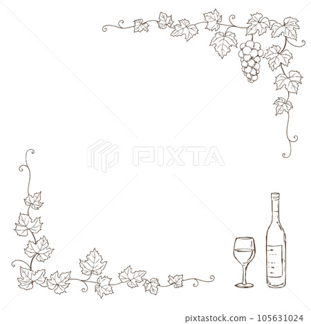 葡萄和葡萄酒筆劃框 葡萄和葡萄酒筆劃框 105631024