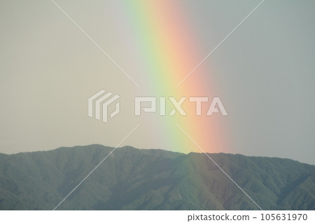 Expansion of the base of the rainbow rising from the mountain 105631970