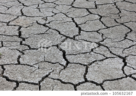 乾旱缺水的形象(龜裂的稻田) 乾旱缺水的形象(龜裂的稻田) 105632167