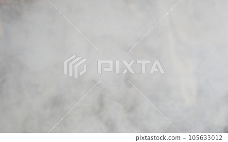Blurry white mist or smoke or steam on black background, Pollution and burnin 105633012