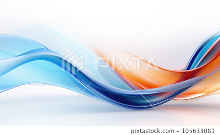 Abstract Design Background with Red and Blue Waves on White 105633081