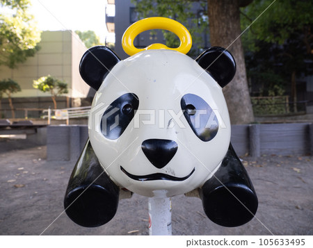 Panda rocking playground equipment in the park (playground equipment that you ride and rock) 105633495