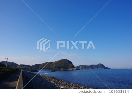 Anan City, Tokushima Prefecture, overlooking Cape Gamoda, Maikojima, and Aoshima 105633514