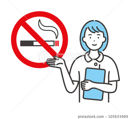 Young female nurse introducing smoking cessation treatment 105633989