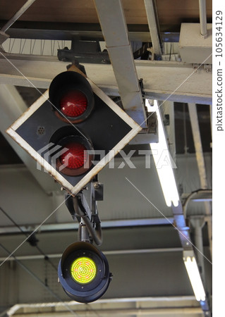 列車緊急停止警報及發車響應標誌[千葉縣習誌野市京成八站] 105634129