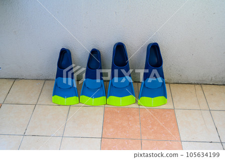 Drying swimming fins on the balcony Drying swimming fins on the balcony 105634199