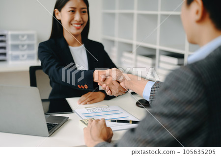 business people and lawyers discussing contract papers sitting at the table. Concepts of law, advice, legal services. 105635205