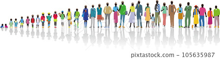 Image vector illustration of men and women growing up from babies to elderly people 105635987