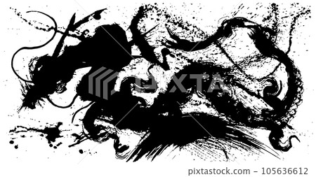 Dragon Tatsunen handwritten brush illustration 105636612