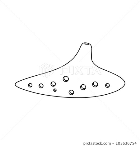 Line drawing of the front side of the ocarina (8 large holes, 1 small hole) Line drawing of the front side of the ocarina (8 large holes, 1 small hole) 105636754