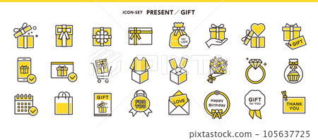 Present, gift, shopping icon set 105637725