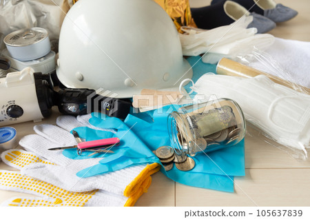 Disaster prevention goods home evacuation stockpiles disaster prevention items disaster Disaster prevention goods home evacuation stockpiles disaster prevention items disaster 105637839