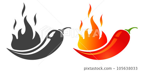 Vector emblems jalapeno or chilli peppers Vector emblems jalapeno or chilli peppers 105638033