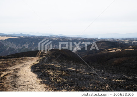 Aso Daikanbo Scenery after field burning Aso Daikanbo Scenery after field burning 105638106