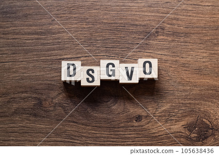 DSGVO - word concept on building blocks, text 105638436