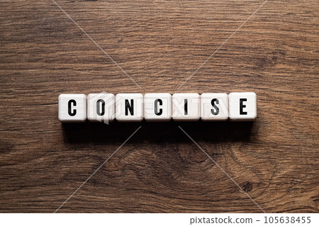 Concise - word concept on building blocks, text Concise - word concept on building blocks, text 105638455