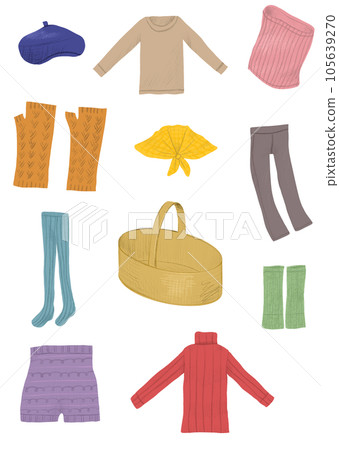 各種寒冷天氣時尚單品套裝 各種寒冷天氣時尚單品套裝 105639270