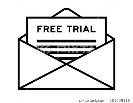 Envelope and letter sign with word free trial as the headline Envelope and letter sign with word free trial as the headline 105639518