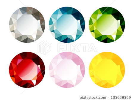 Illustration set of beautiful gemstones. Diamond jewelry collection. 105639599