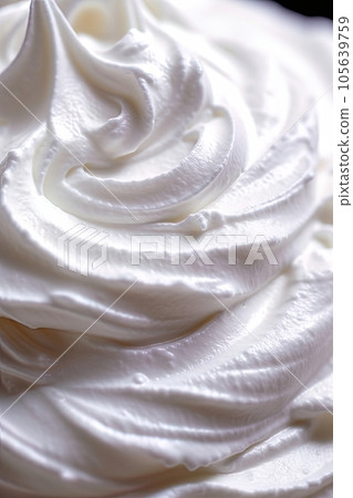 Whipped cream with swirls. Whipped cream with swirls. 105639759