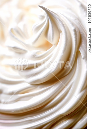 Whipped cream with swirls. Whipped cream with swirls. 105639760