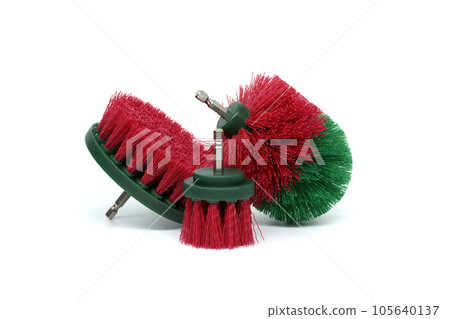 Cleaning and polishing accessories isolated on white Cleaning and polishing accessories isolated on white 105640137