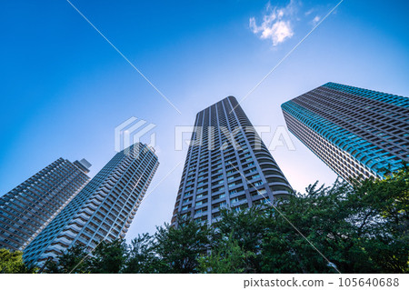 日本東京城市景觀 俯瞰大川端河城 21 等（晴海運河一側） 105640688