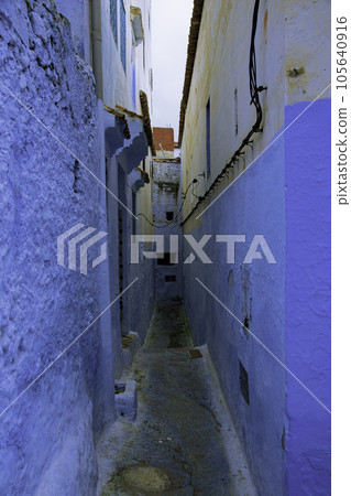 Morocco chefchaouen blue city cityscape Morocco chefchaouen blue city cityscape 105640916