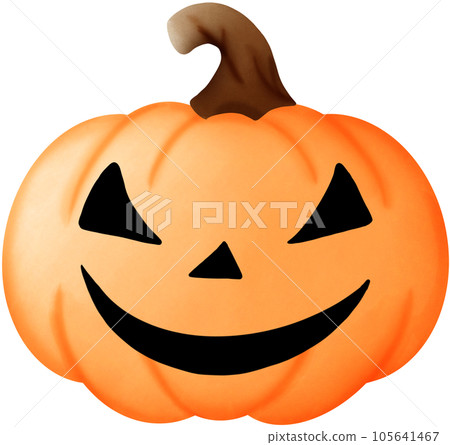 Pumpkin carved with a ghost face on Halloween 105641467