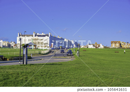 Landscape of Hastings, a port town in England 105641631