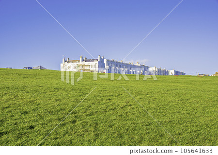 Landscape of Hastings, a port town in England 105641633