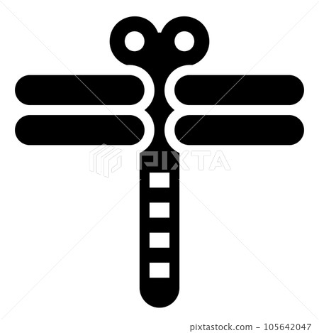 代表蟲子、蜻蜓的填充風格圖標 105642047