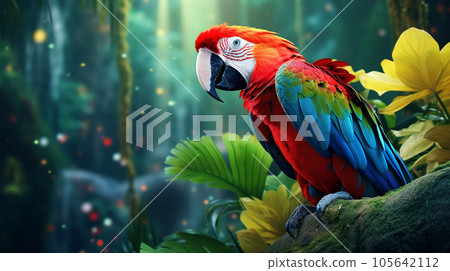 Amazon red macaw parrot Amazon red macaw parrot 105642112
