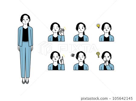 穿西裝的女人簡單的上半身套裝 105642145
