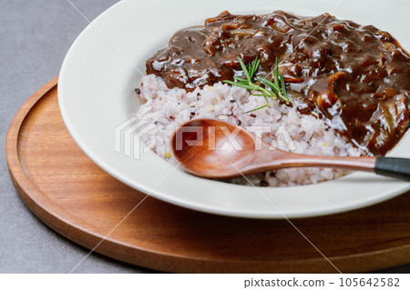 jjajang bap, rice with black bean sauce jjajang bap, rice with black bean sauce 105642582