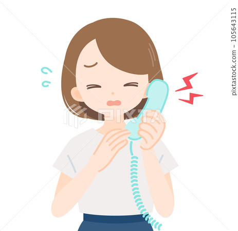 A woman who responds to telephone calls and complaints 105643115