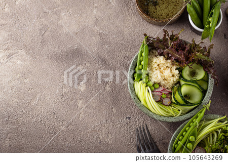 Vegan healthy green buddha bowl Vegan healthy green buddha bowl 105643269