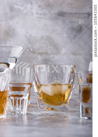 Assortment of various strong alcohol drinks Assortment of various strong alcohol drinks 105643305