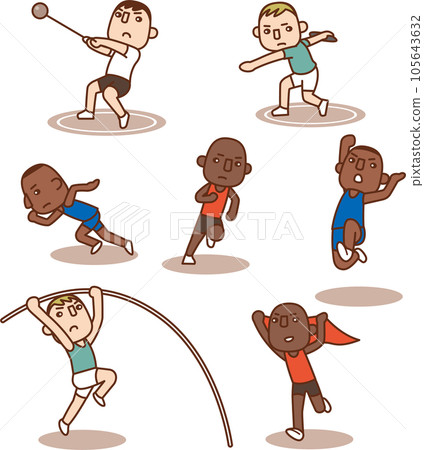 可愛的田徑插畫合集 105643632